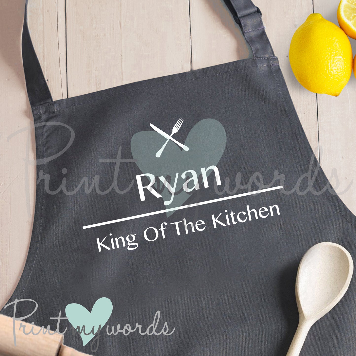 Men's Personalised Kitchen Cooking Apron Bib - King Of The Kitchen