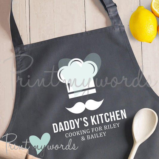 Men's Personalised Kitchen Cooking Apron Bib - Daddy's Kitchen
