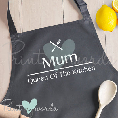 Ladies Kitchen Cooking Apron Bib - Queen Of The Kitchen
