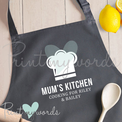 Ladies Personalised Kitchen Cooking Apron Bib - Mum's Kitchen
