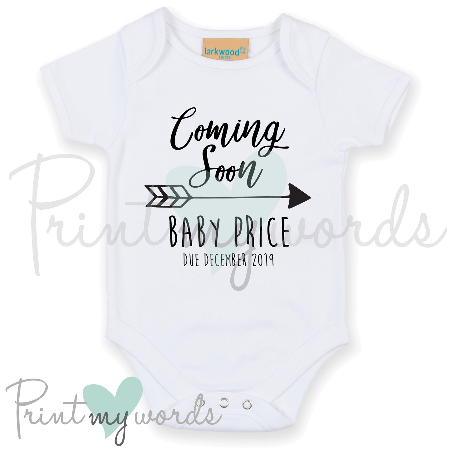 Personalised Baby Due Announcement Vest