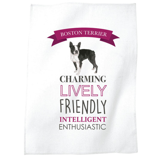 Boston Terrier Dog Tea Towel