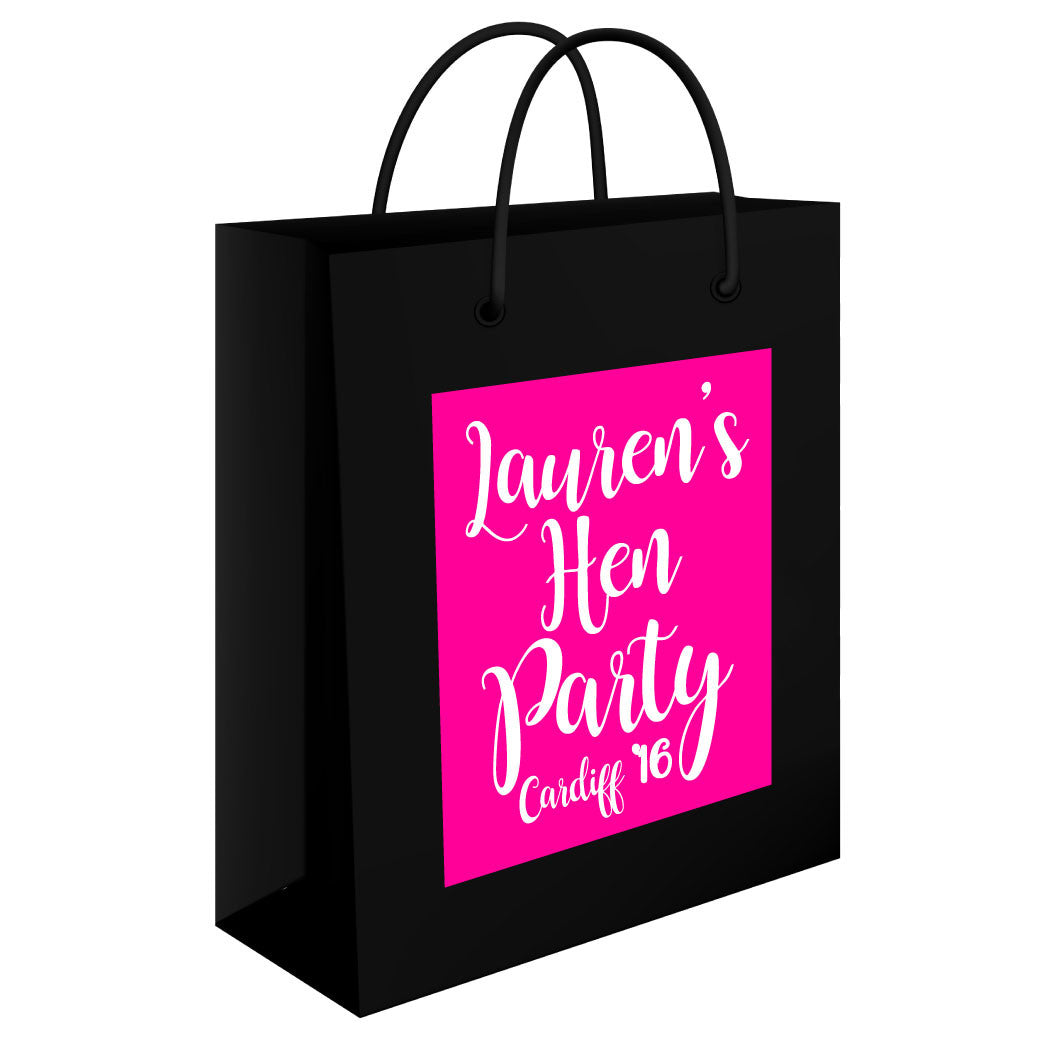 Calligraphy Style Personalised Hen Party Gift Bag
