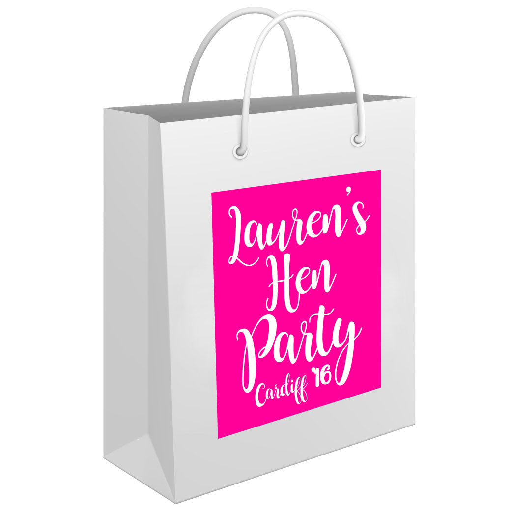 Calligraphy Style Personalised Hen Party Gift Bag