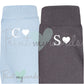 Personalised Initials Heart Cuff Sleeve Couple Hoodies x2