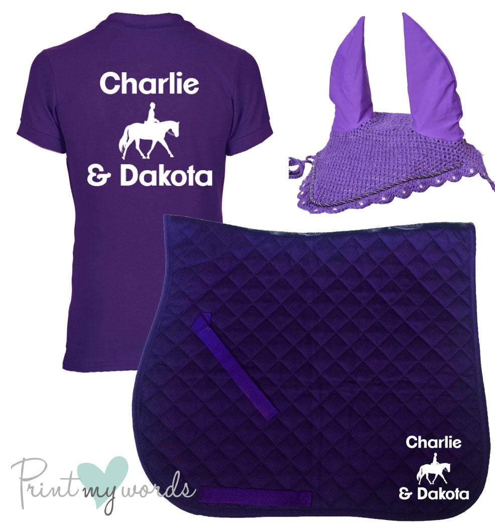 'Cora' Ladies Personalised Matching Equestrian Set - Dressage Design