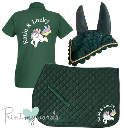 'Cora' Ladies Personalised Matching Equestrian Set - Unicorn Design