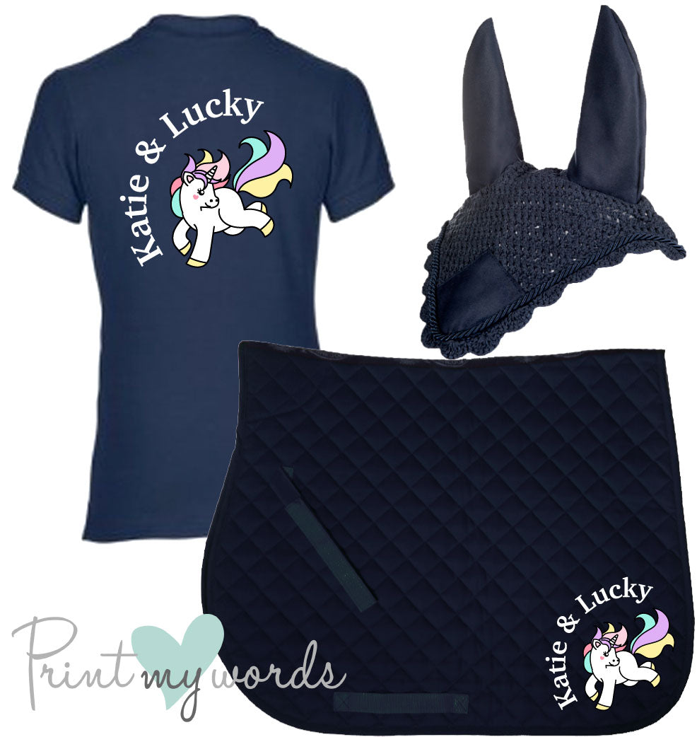 'Cora' Ladies Personalised Matching Equestrian Set - Unicorn Design