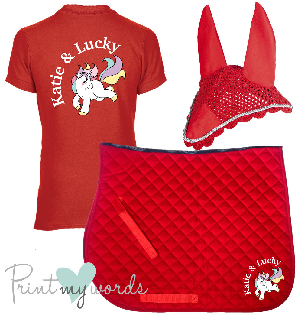 'Cora' Ladies Personalised Matching Equestrian Set - Unicorn Design