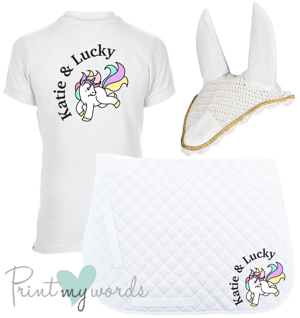 'Cora' Ladies Personalised Matching Equestrian Set - Unicorn Design