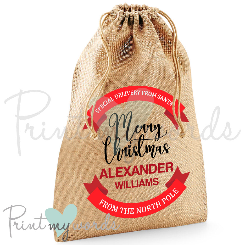 Personalised Christmas Sack - Special Delivery North Pole