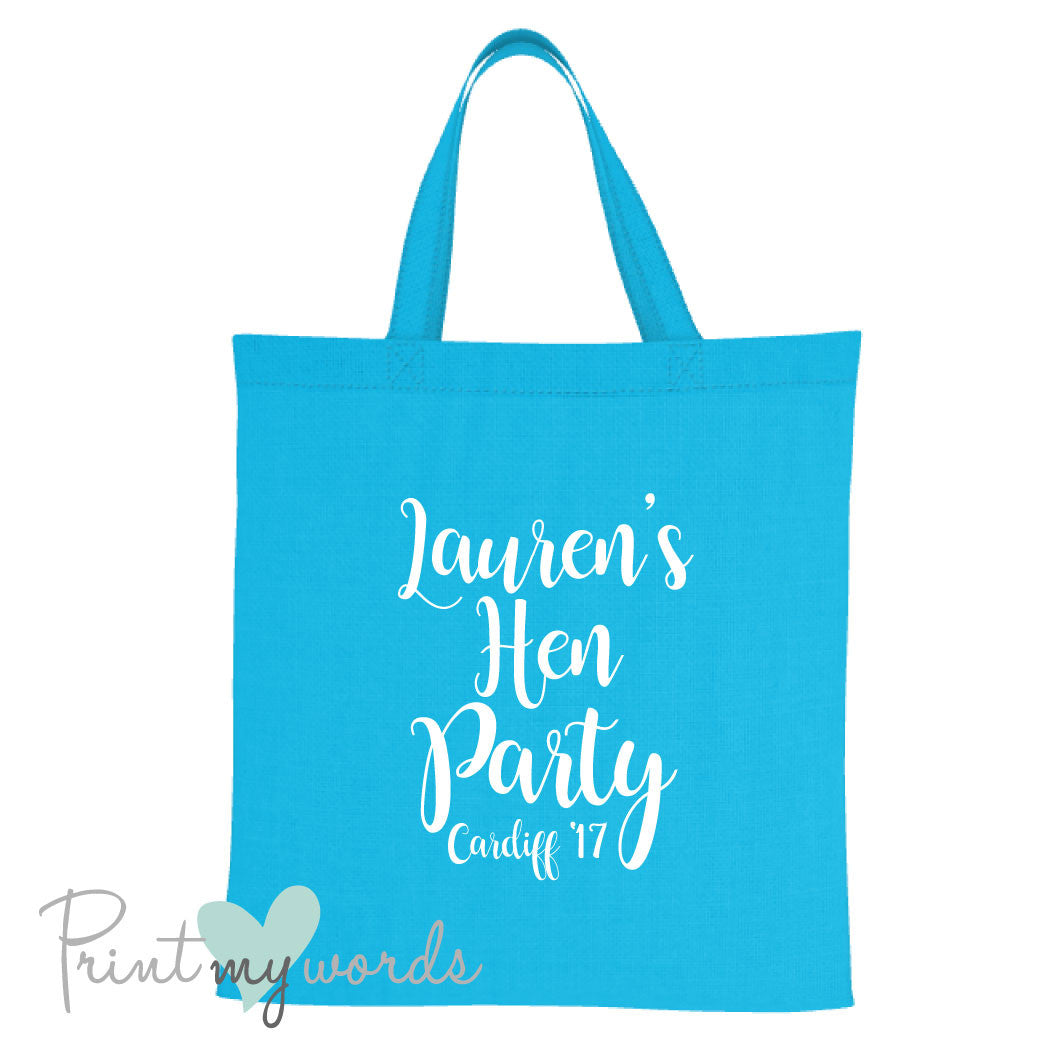 Calligraphy Style Personalised Hen Party Tote Bag