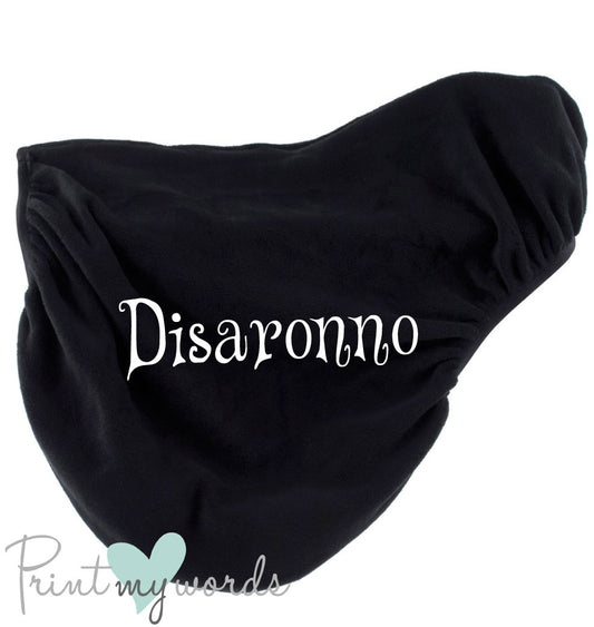 Personalised Fleece Saddle Cover - Curly Design