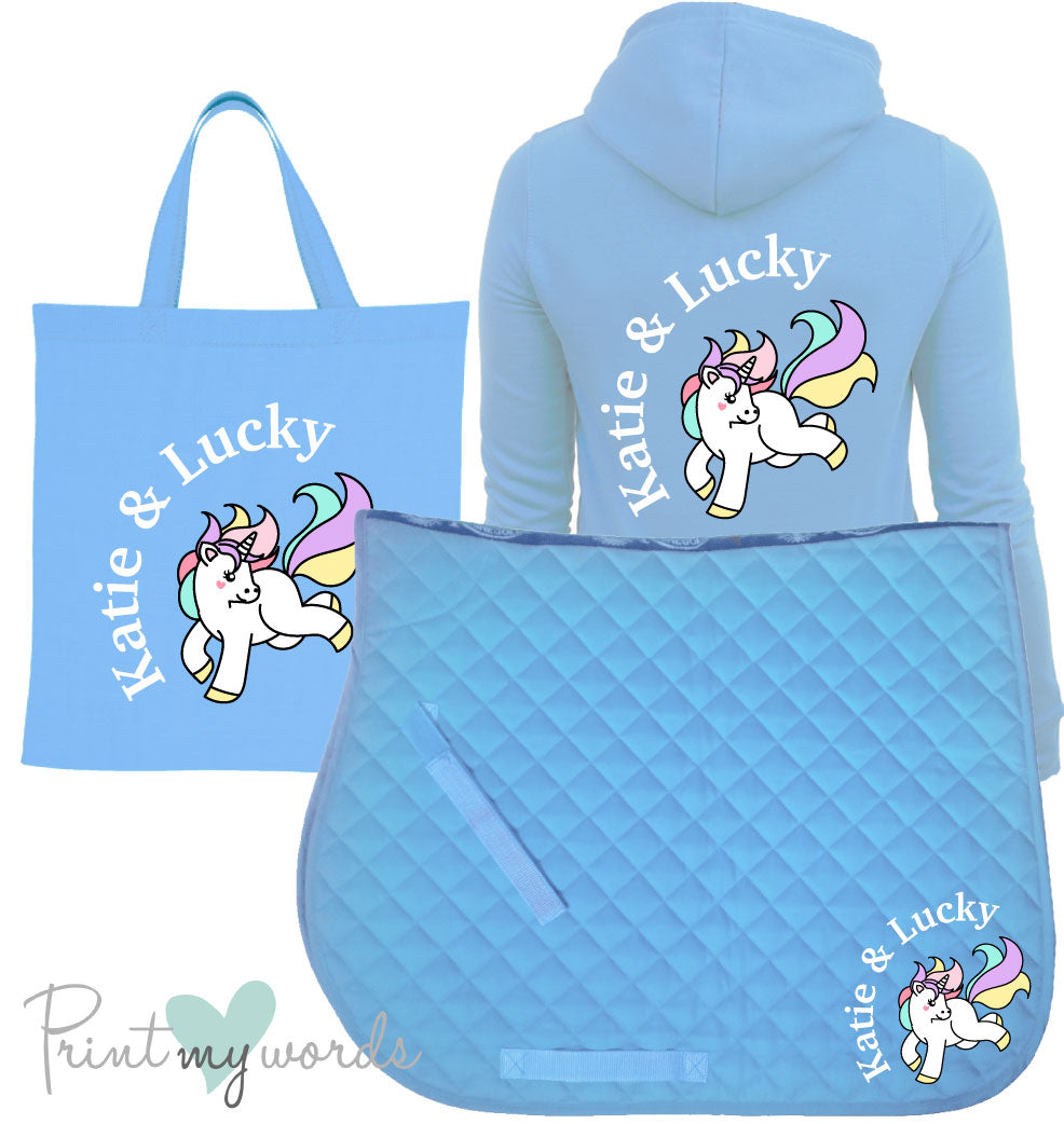 'Dolly' Children's Personalised Matching Equestrian Set - Unicorn Design