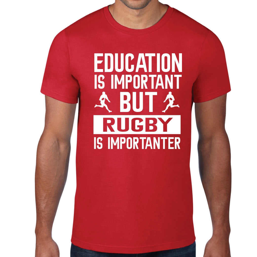 Men's Education is Important Rugby T-Shirt