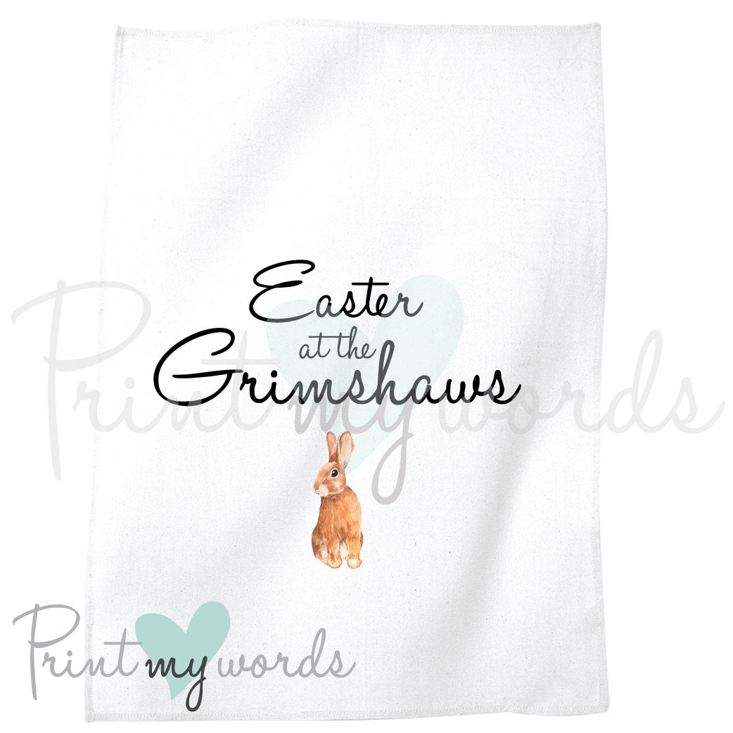 Personalised Easter Tea Towel - Family Name
