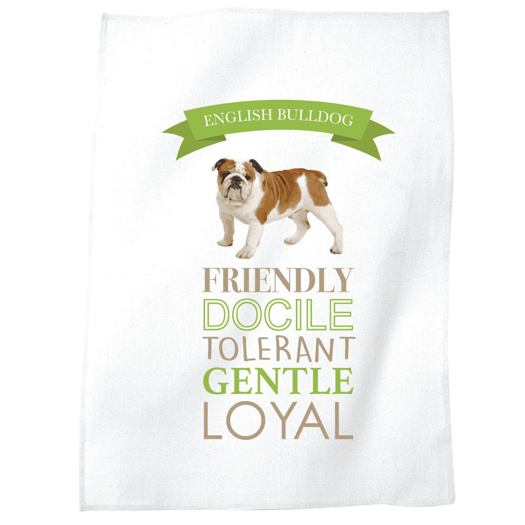 English Bulldog Dog Tea Towel