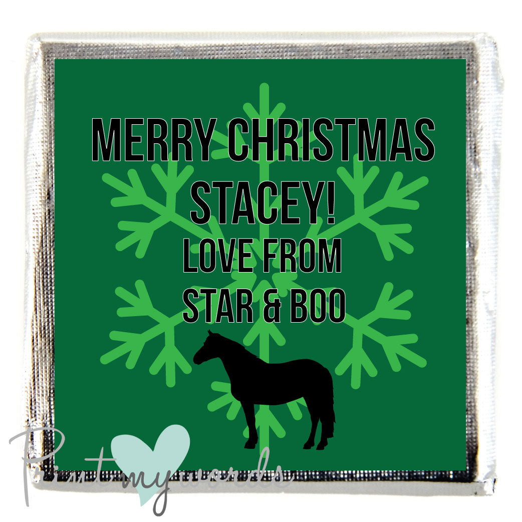 Personalised Christmas Equestrian Chocolate WRITE A MESSAGE x10