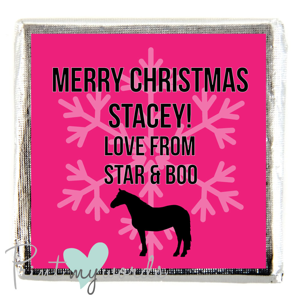 Personalised Christmas Equestrian Chocolate WRITE A MESSAGE x10