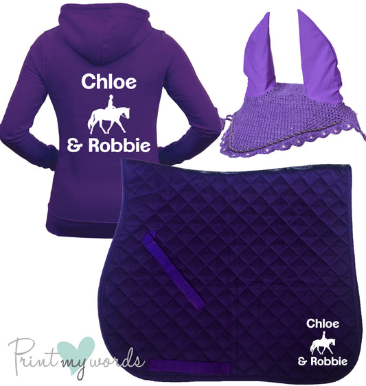 'Freya' Ladies Personalised Matching Equestrian Set - Dressage Design