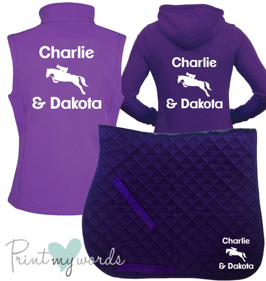 'Ginny' Ladies Personalised Matching Equestrian Set - Jumping Design