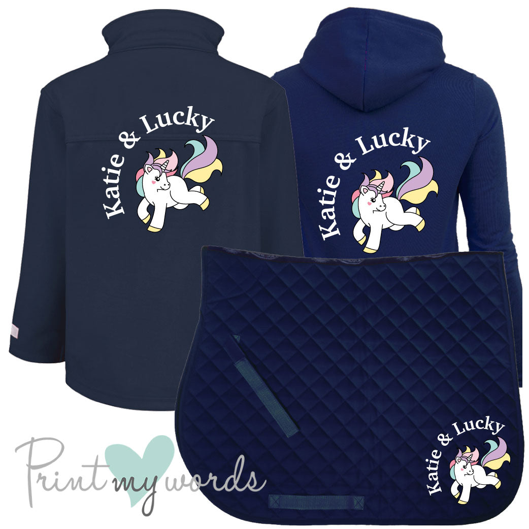 'Ginny' Children's Personalised Matching Equestrian Set - Unicorn Design