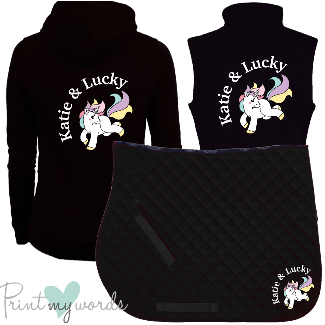 'Ginny' Ladies Personalised Matching Equestrian Set - Unicorn Design