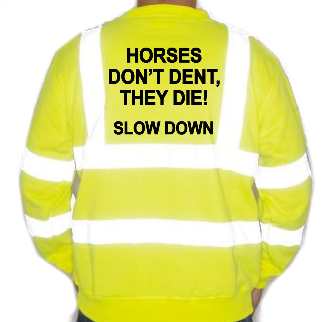 Unisex Hi-Vis Reflective Jumper/Sweatshirt - HORSES DON'T DENT THEY DIE