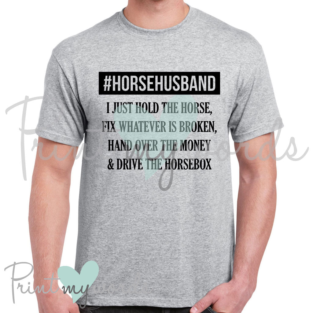 Men's Funny Horse Husband #HORSEHUSBAND T-Shirt Polo Shirt