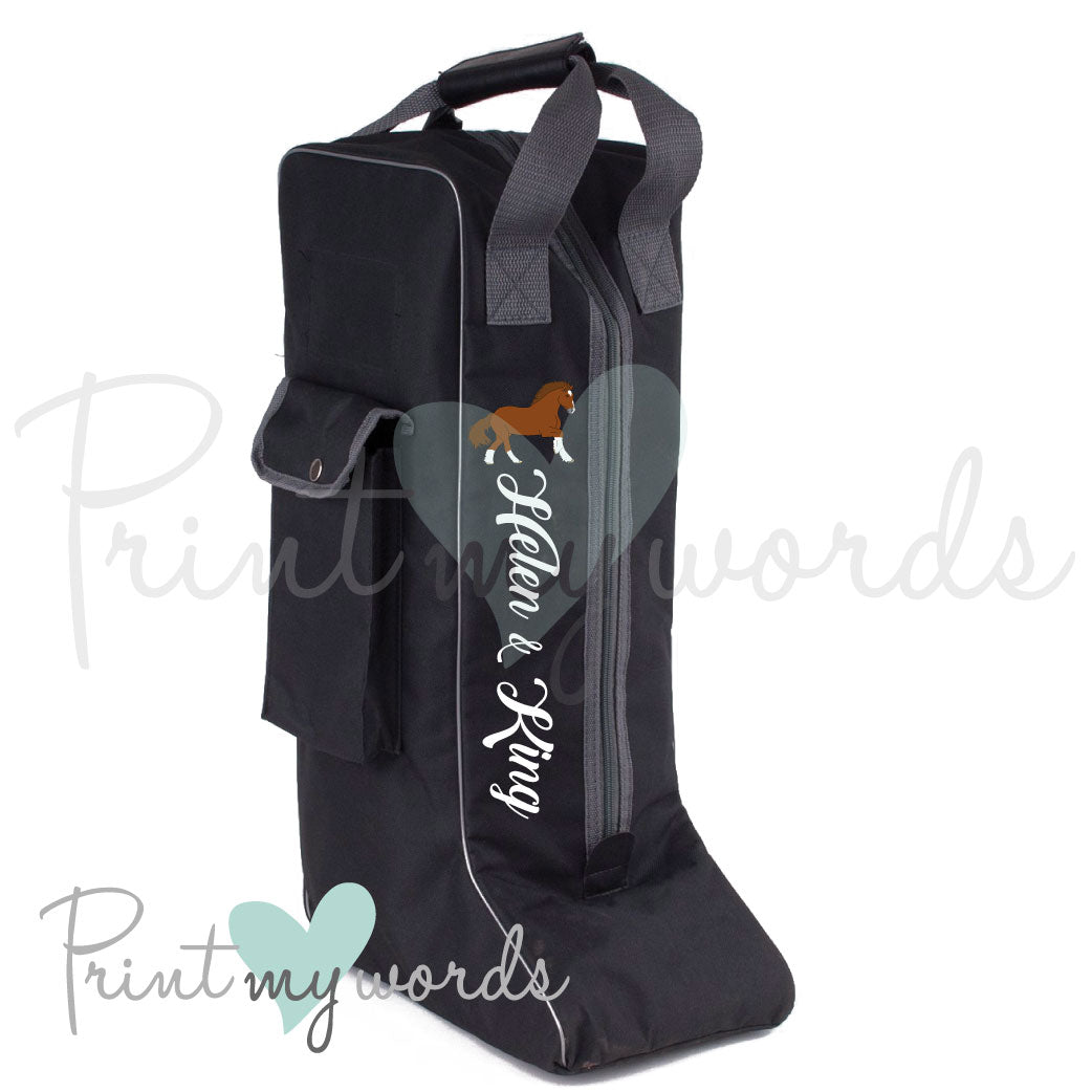 Personalised Heavy Horse Design Long Boot Bag