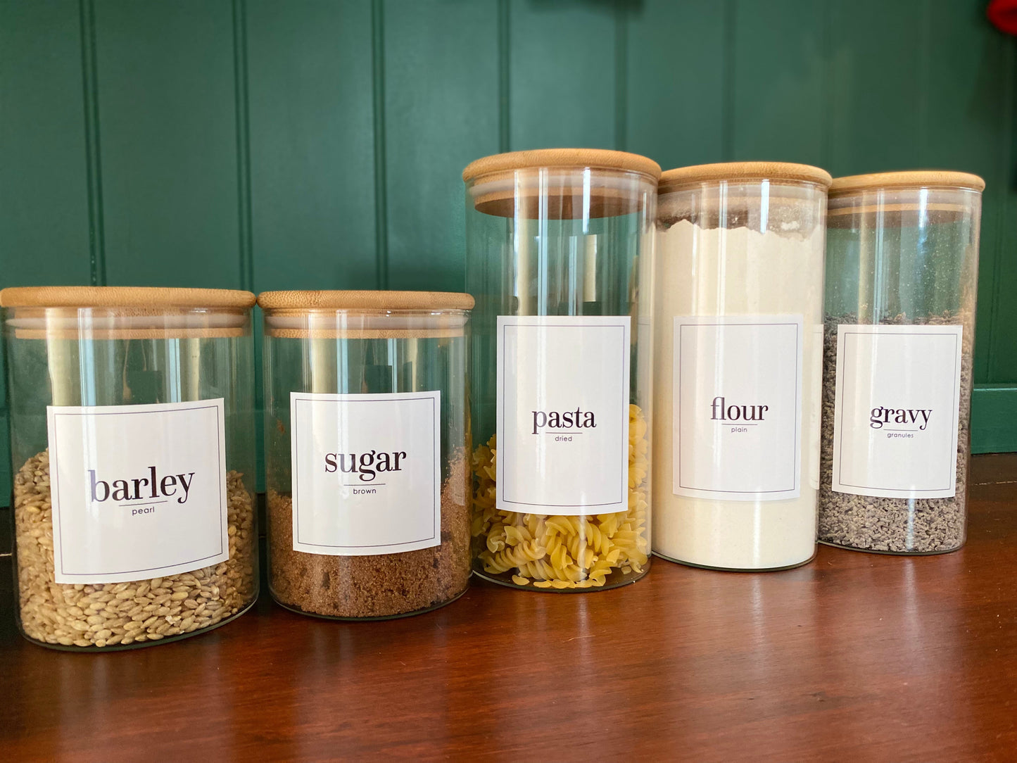 Modern Pantry Organisation Storage Jar Labels - Essentials Collection 30 pack
