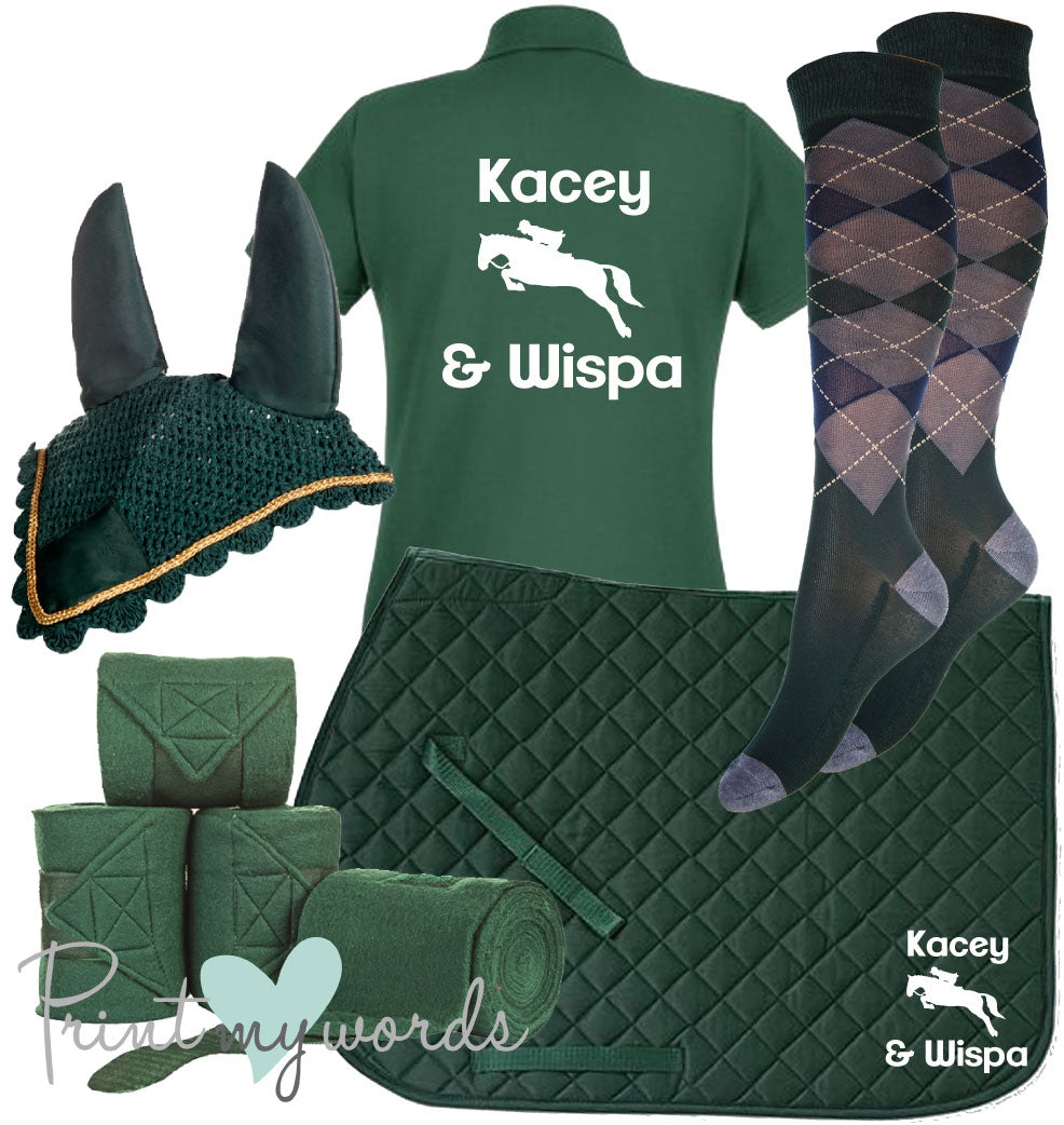 'Ivy' Children's Personalised Matching Equestrian Set - Jumping Design