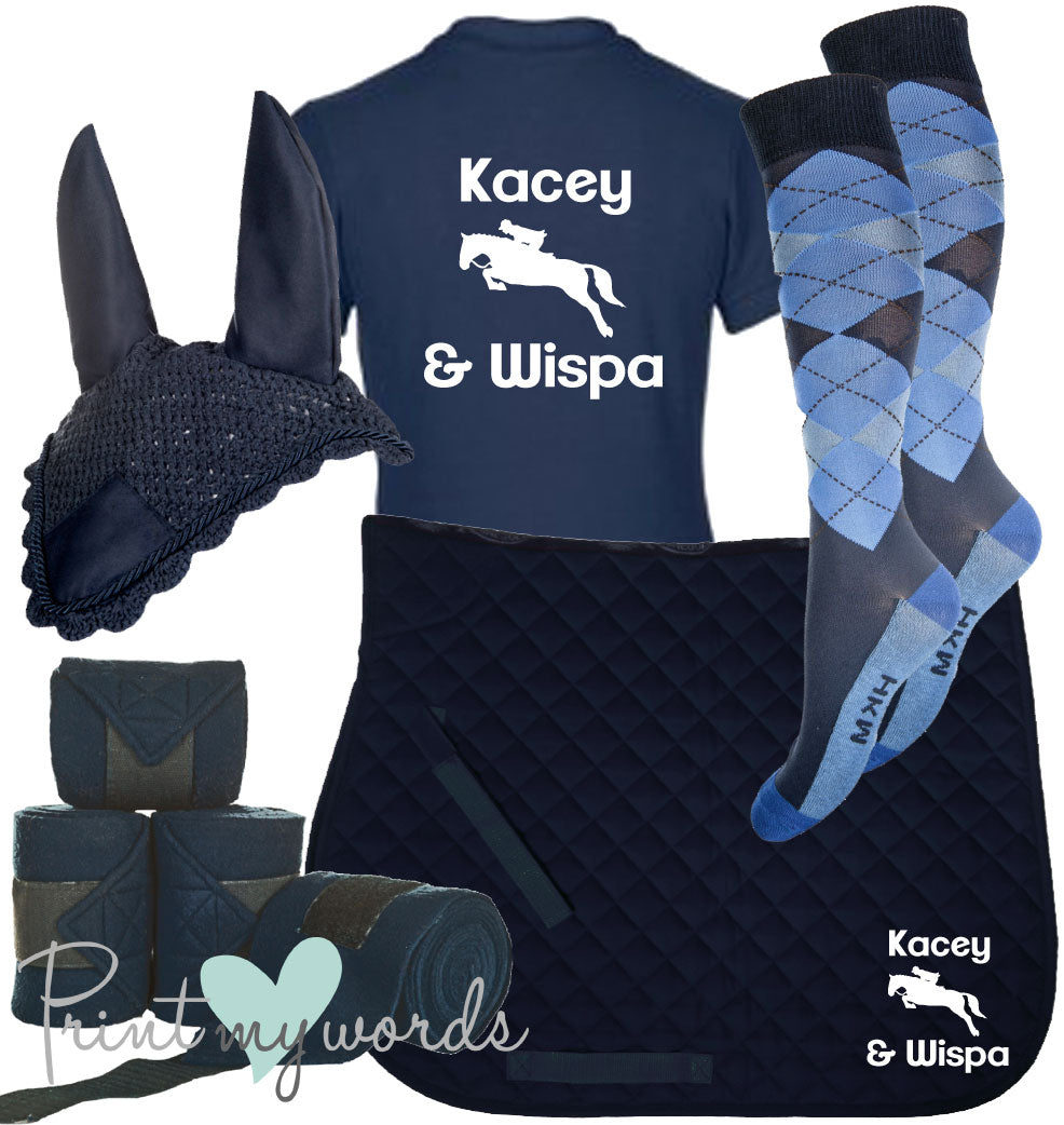 'Ivy' Children's Personalised Matching Equestrian Set - Jumping Design