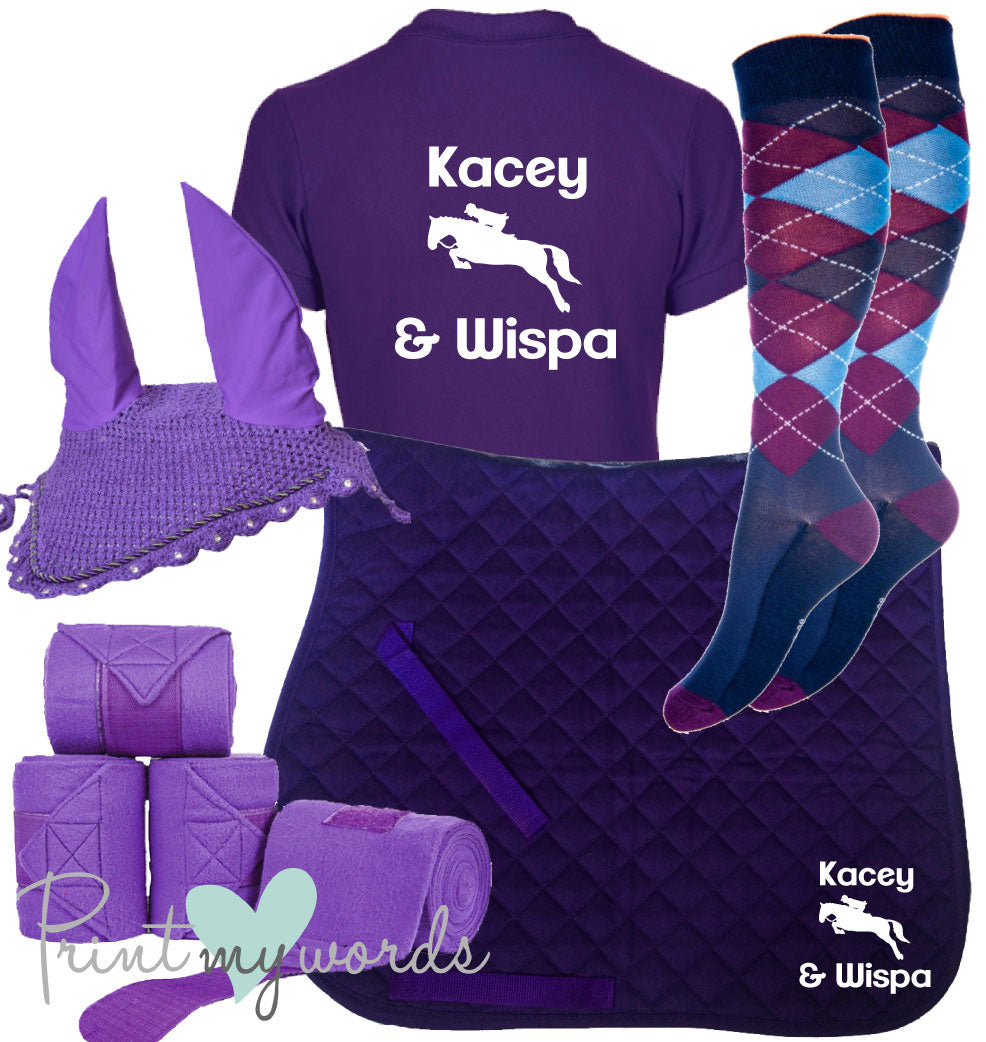 'Ivy' Children's Personalised Matching Equestrian Set - Jumping Design