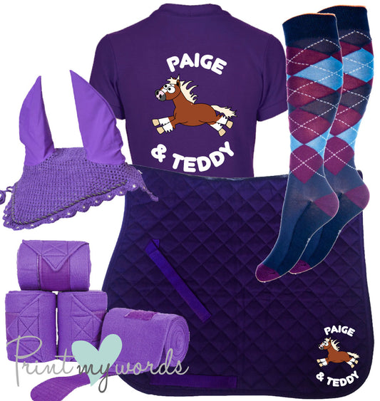 'Ivy' Ladies Personalised Matching Equestrian Set - Plodders Design