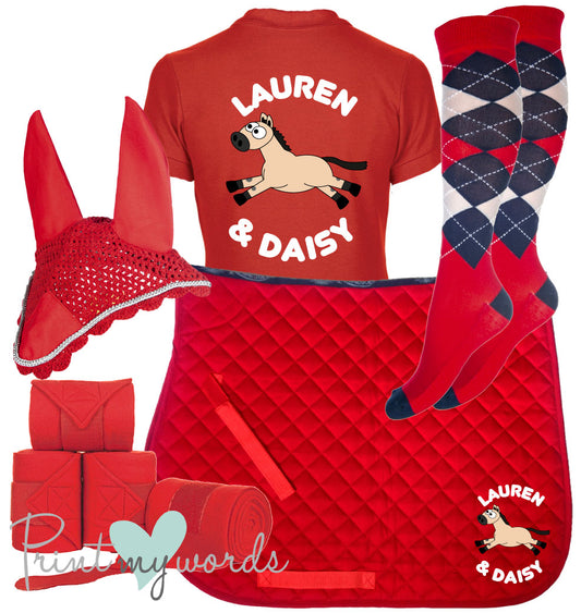 'Ivy' Ladies Personalised Matching Equestrian Set - Plodders Design