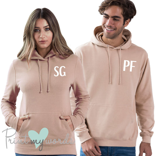 Personalised Initials Couple Hoodies x2