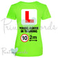 Hi Vis UV Protection Equestrian Horse Riding Summer T-Shirt Vest Polo - L PLATE, YOUNG HORSE, 10MPH 2M