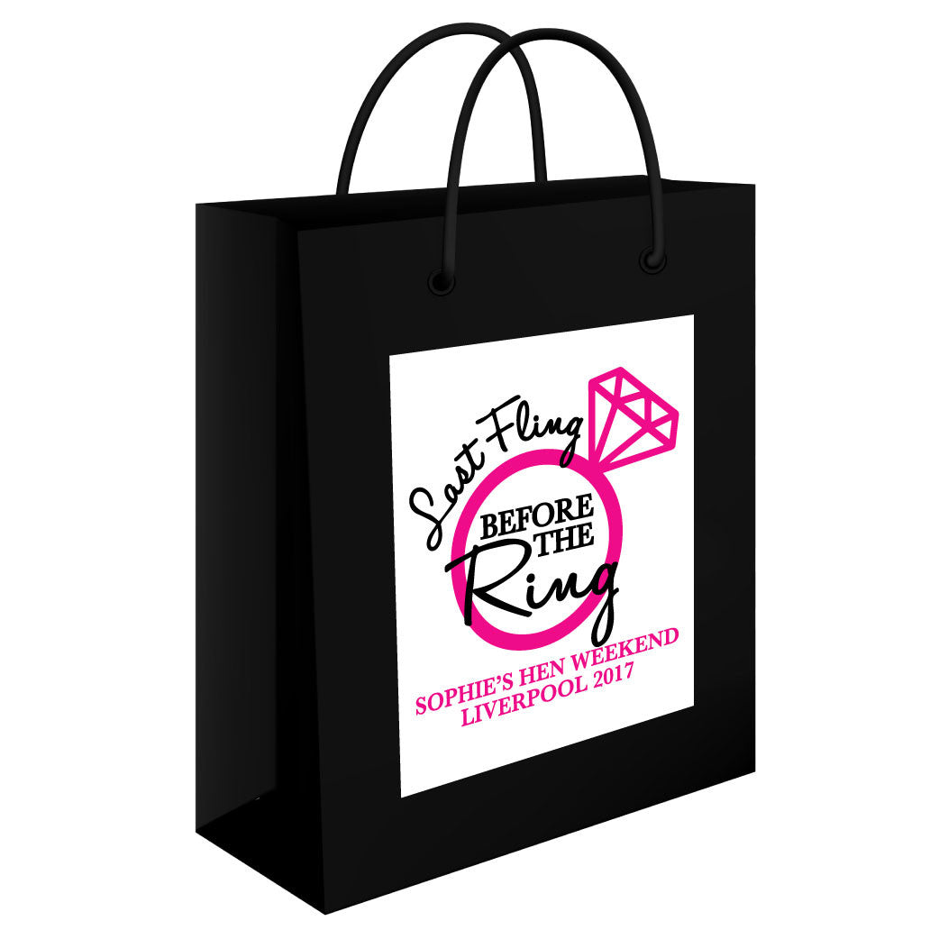 Last Fling Before the Ring Personalised Hen Party Gift Bag
