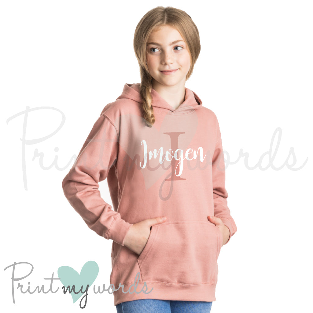 Children's Personalised Custom Hoodie - Name u0026 Letter Design – Print My  Words