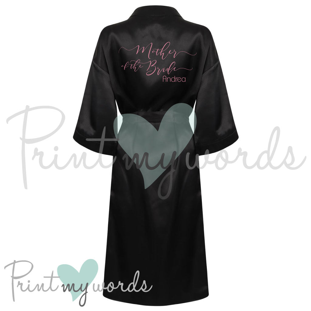 Personalised Satin Wedding Bridal Robe Dressing Gown - Mother Of The Bride