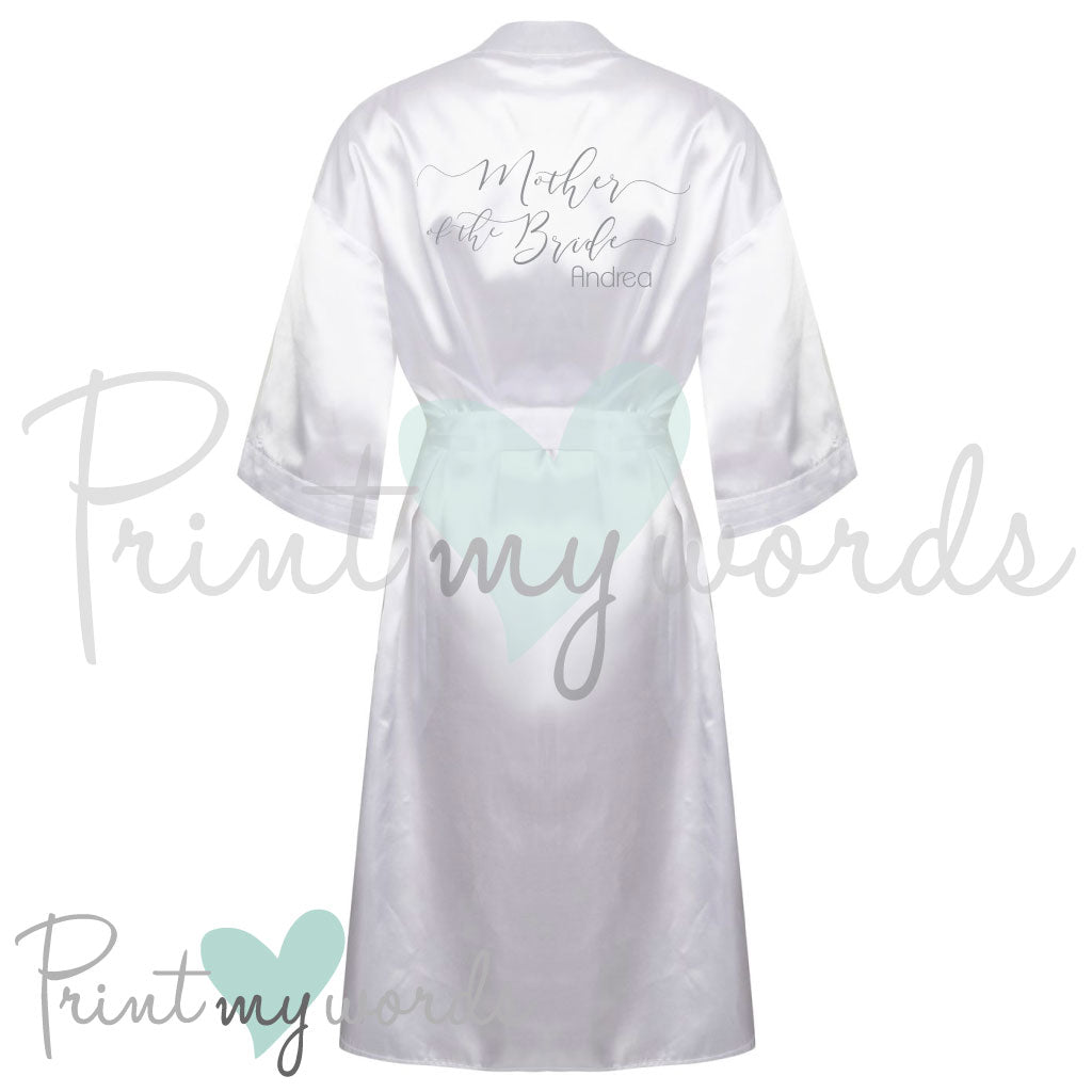 Personalised Satin Wedding Bridal Robe Dressing Gown - Mother Of The Bride