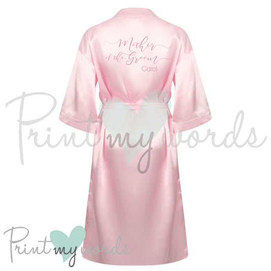 Personalised Satin Wedding Bridal Robe Dressing Gown - Mother Of The Groom