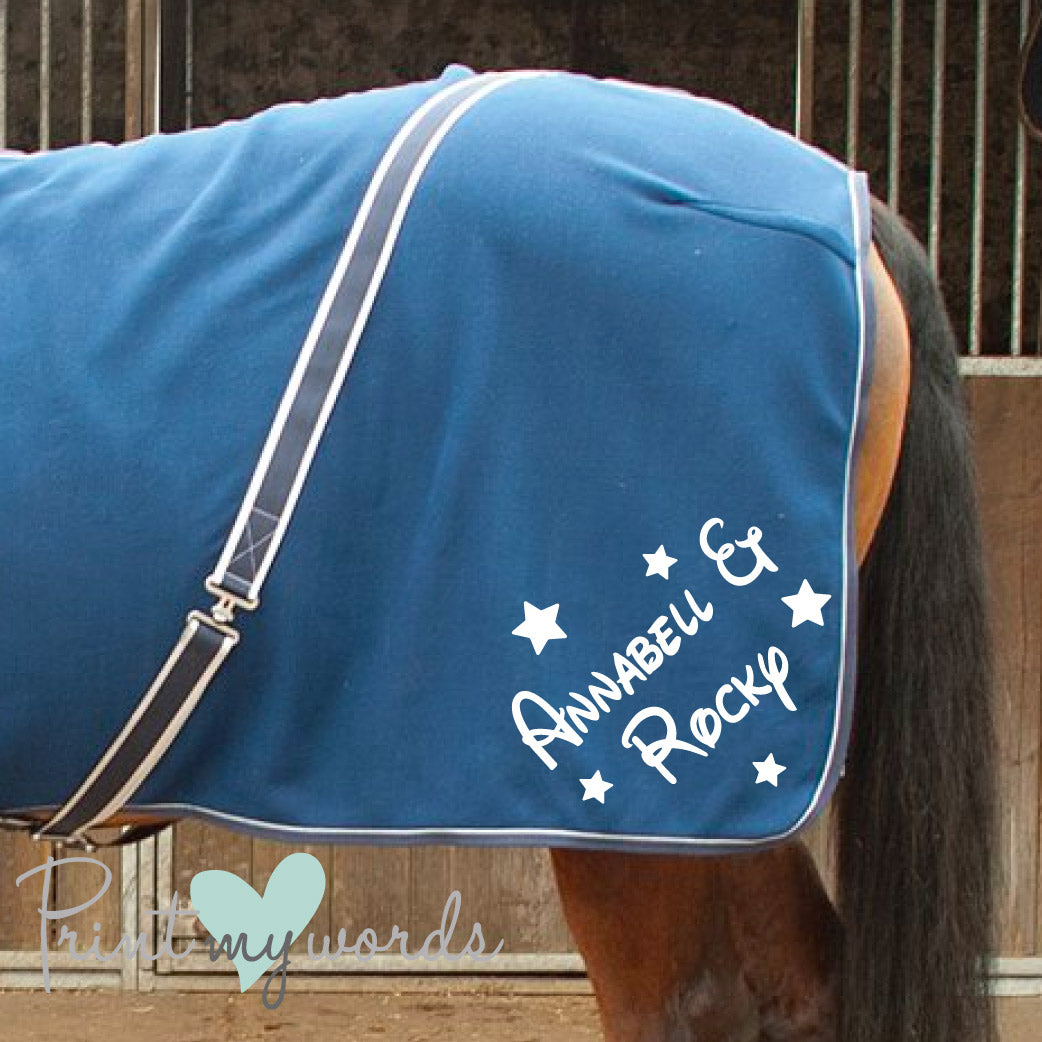 Personalised Equestrian Horse Pony Fleece Rug Cooler- Magical Style