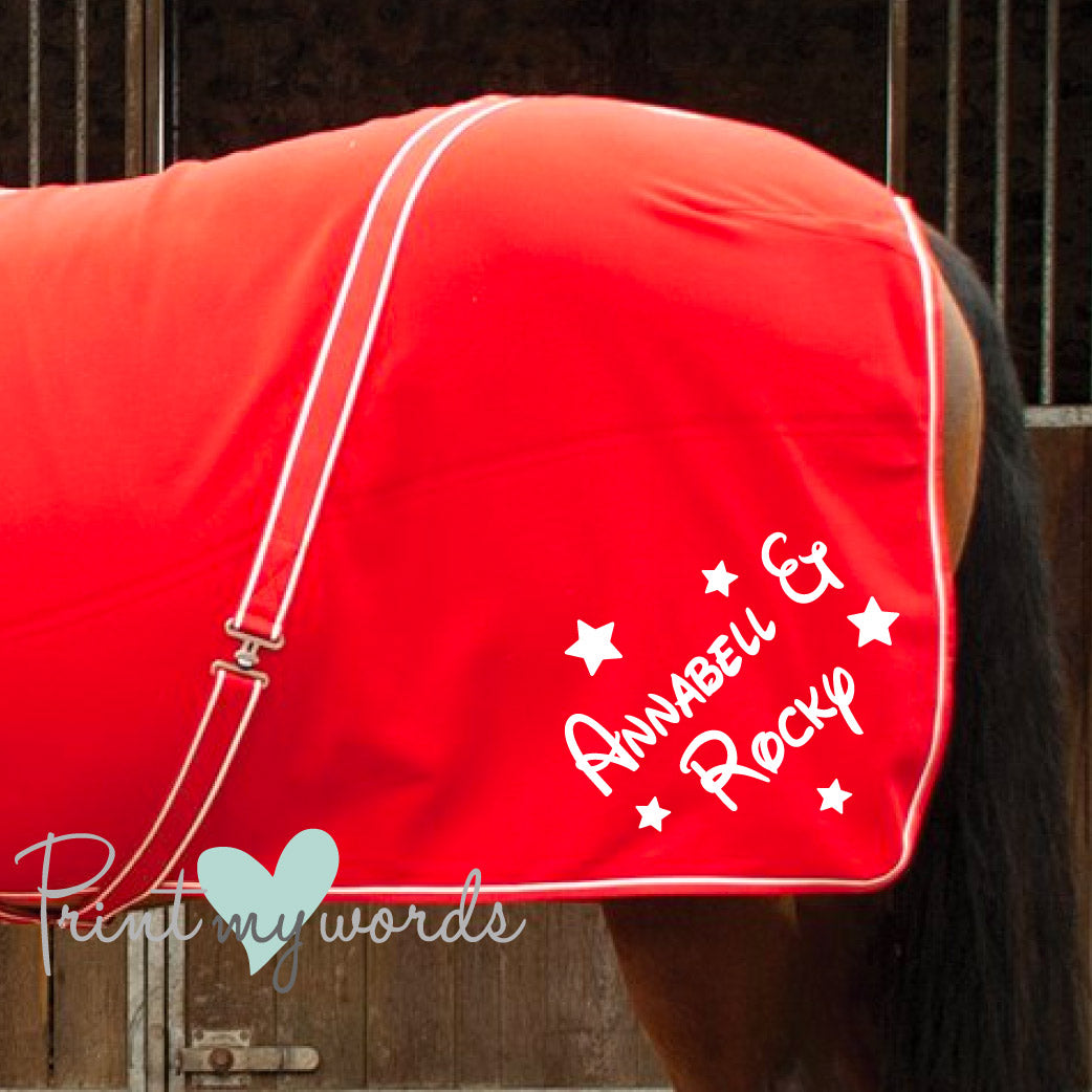 Personalised Equestrian Horse Pony Fleece Rug Cooler- Magical Style