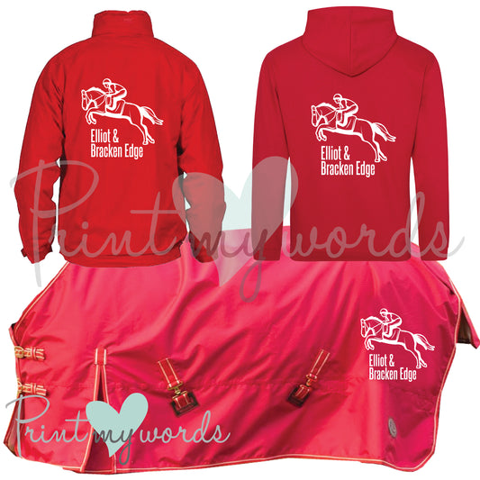'Maisy' Children's Personalised Matching Equestrian Set - Vintage Show Jumping Design