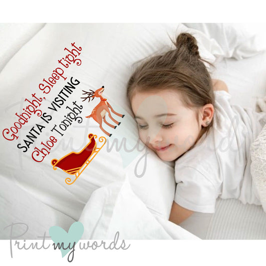 Personalised Kids Christmas Eve Pillowcase - Sleep Tight