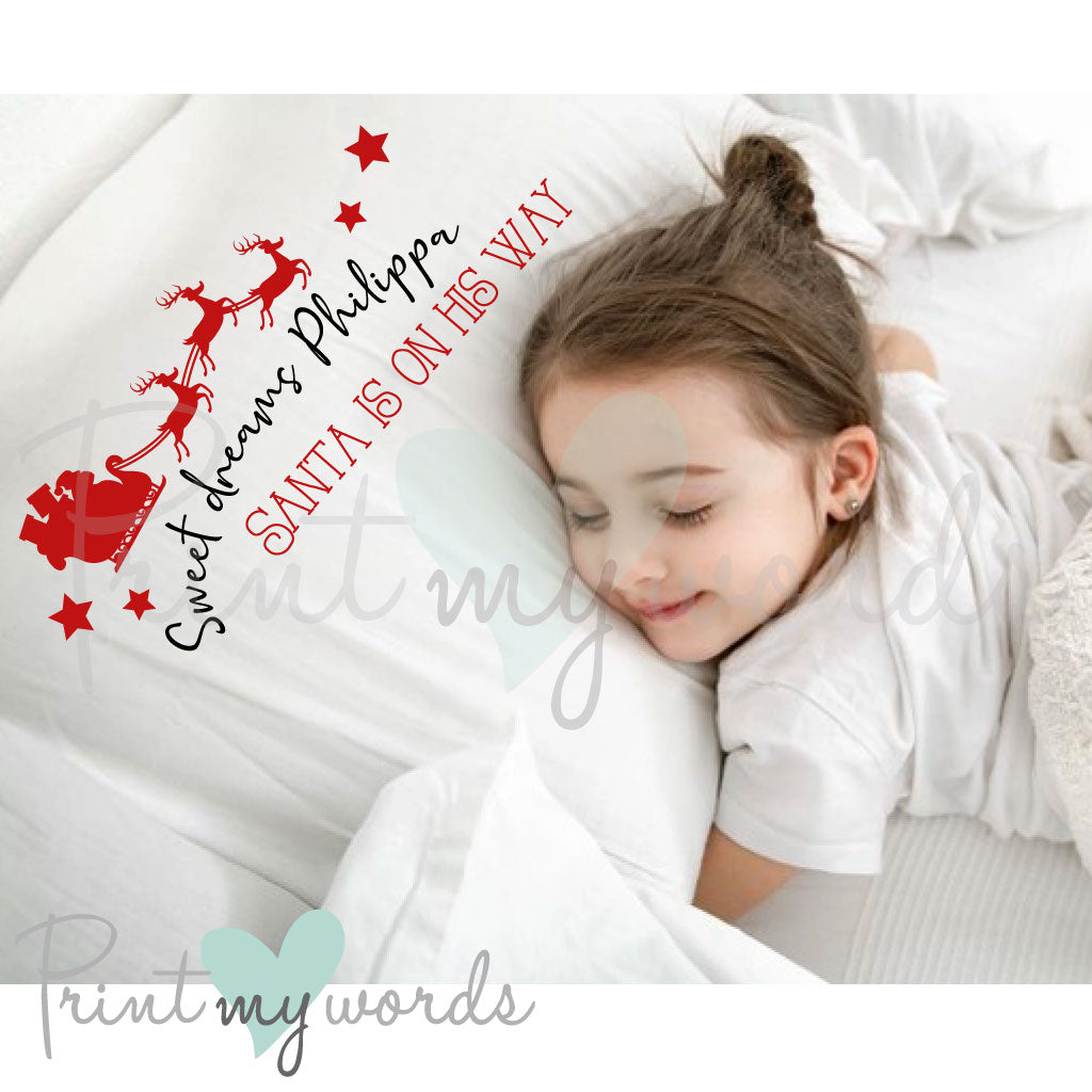 Personalised Kids Christmas Eve Pillowcase - Sweet Dreams