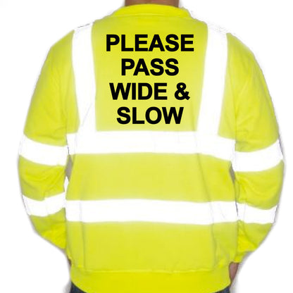 Unisex Hi-Vis Reflective Jumper/Sweatshirt - PLEASE PASS WIDE & SLOW
