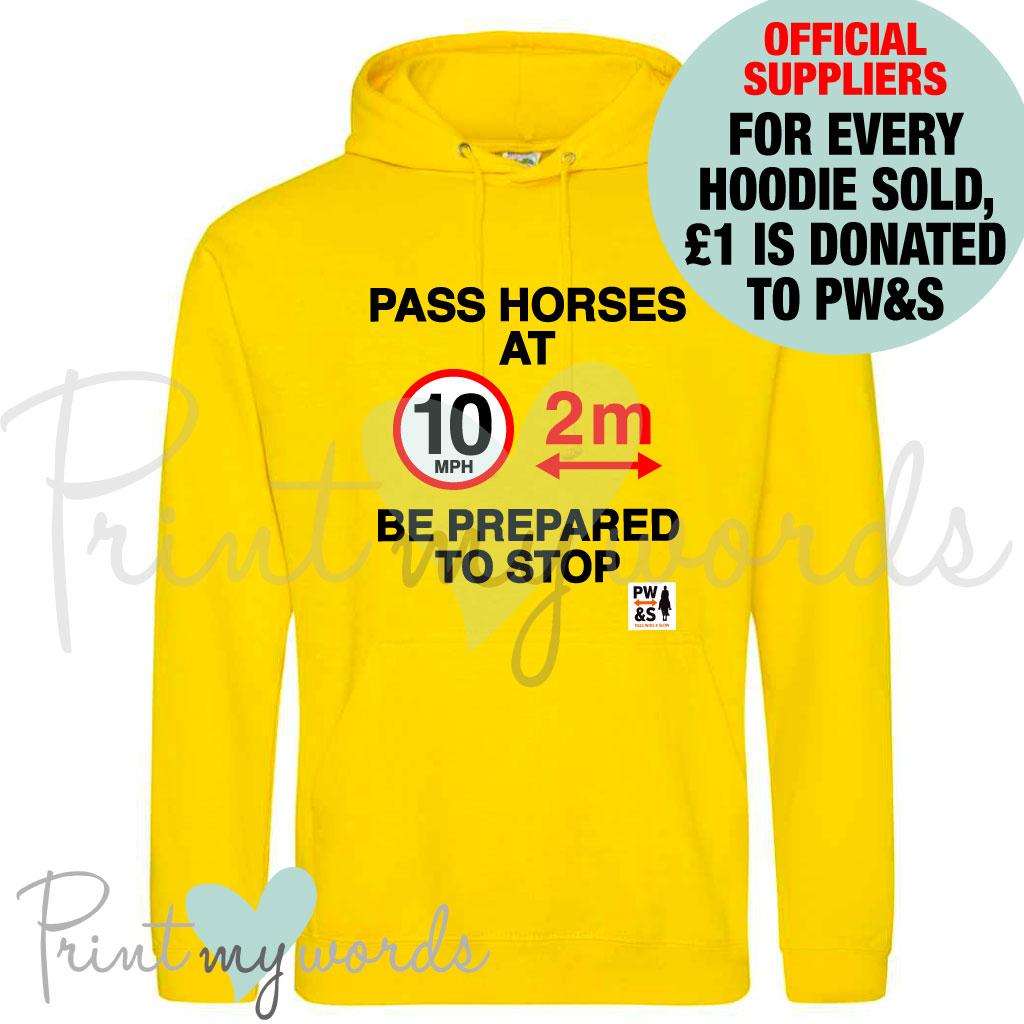 Official PW S Unisex Informative Equestrian Road Safety Hoodie Print Official PW S Unisex Informative Equestrian Road Safety Hoodie Print